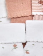 5pk Cotton Rich Rosebud Baby Socks (0-24 Mths)