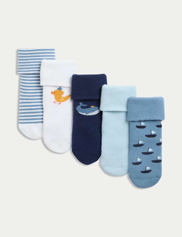 5pk Terry Baby Socks (0-24 Mths)