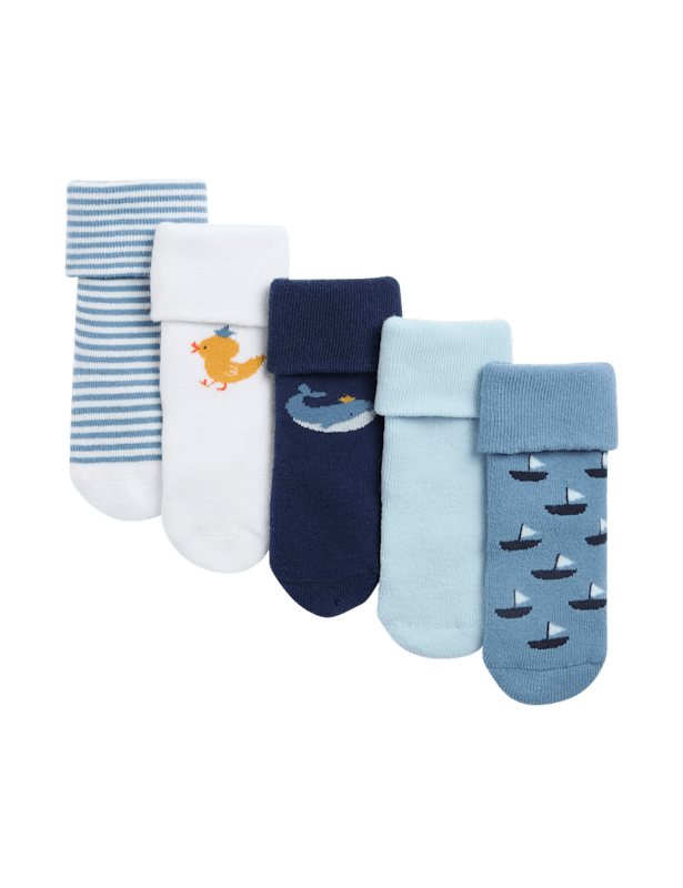 5pk Terry Baby Socks (0-24 Mths)