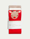 3pk Cotton Rich Christmas Tights (0 Mths-3 Yrs)