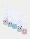 5pk Cotton Rich Toe Face Socks (6 Small - 7 Large)