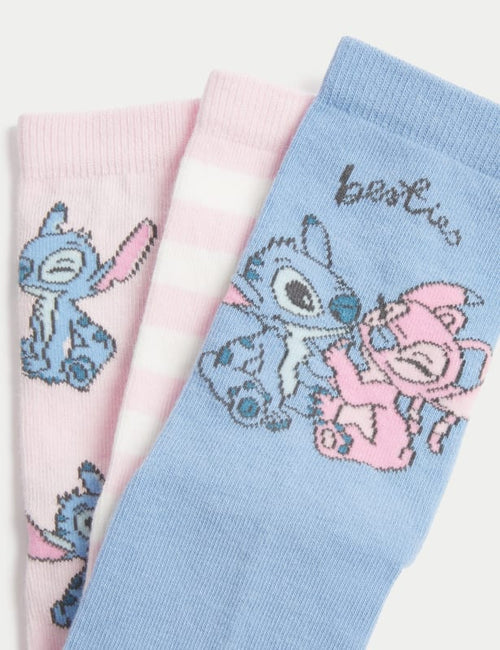 3pk Cotton Rich Lilo & Stitch™ Socks (6 Small - 7 Large)