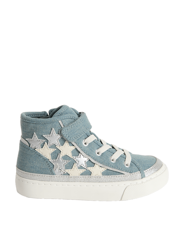Kids’ Denim Star High Top Trainers (4 Small - 2 Large)