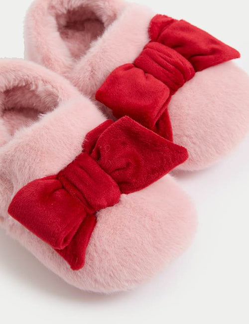Kids' Bow Riptape Slippers (4 Small - 13 Small)