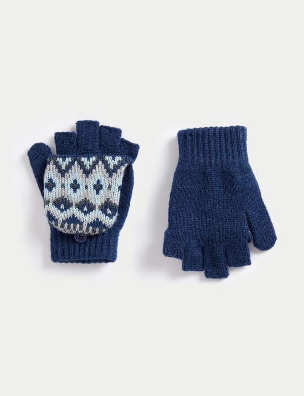 Kids' Flip Top Fair Isle Gloves (3-13 Yrs)