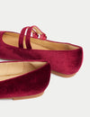 Kids' Velvet Ballet Pumps (1 Large - 6 Large)