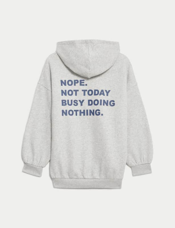 Cotton Rich Nope Slogan Hoodie (6-16 Yrs)