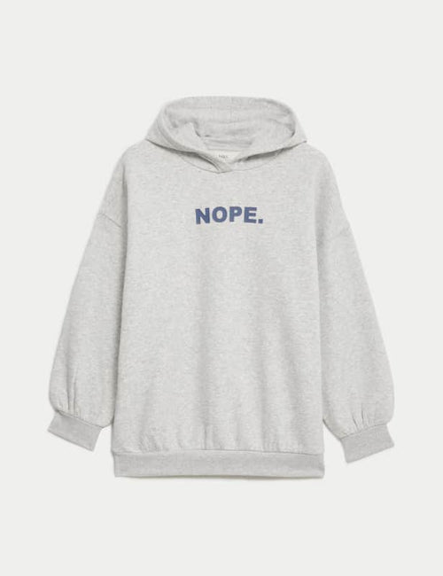 Cotton Rich Nope Slogan Hoodie (6-16 Yrs)