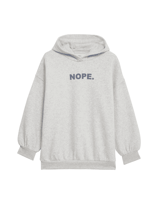 Cotton Rich Nope Slogan Hoodie (6-16 Yrs)