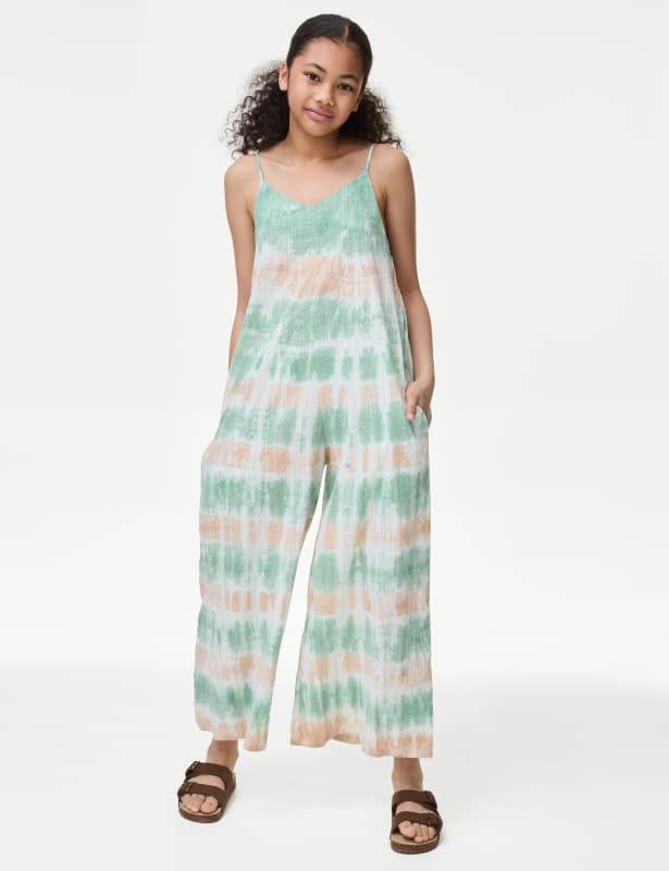 Pure Cotton Tie Dye Jumpsuit (6-16 Yrs)