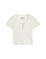 Cotton Rich Ribbed Button T-Shirt (6-16 Yrs)