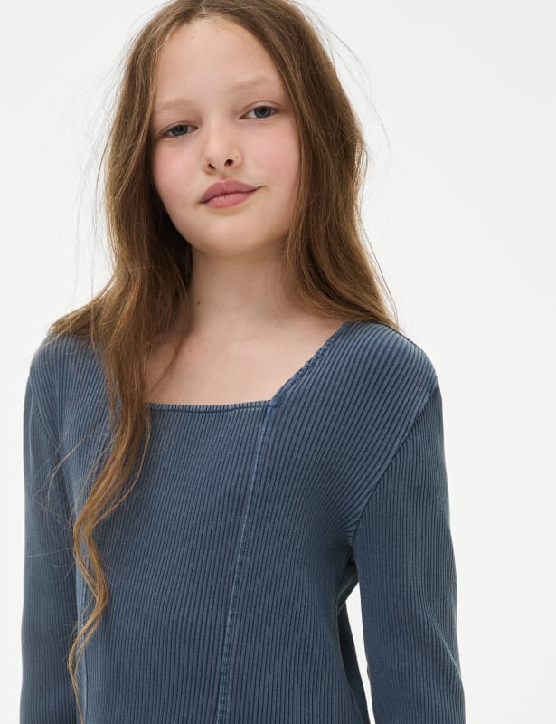 Cotton Rich Ribbed Top (6-16 Yrs)