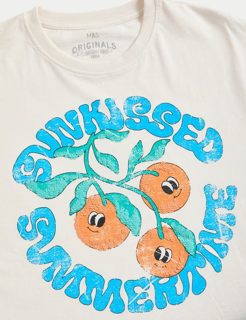Pure Cotton Graphic T-Shirt (6-16 Years)