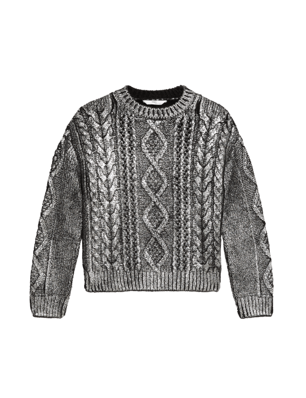 Foil Cable Knit Jumper (6-16 Yrs)