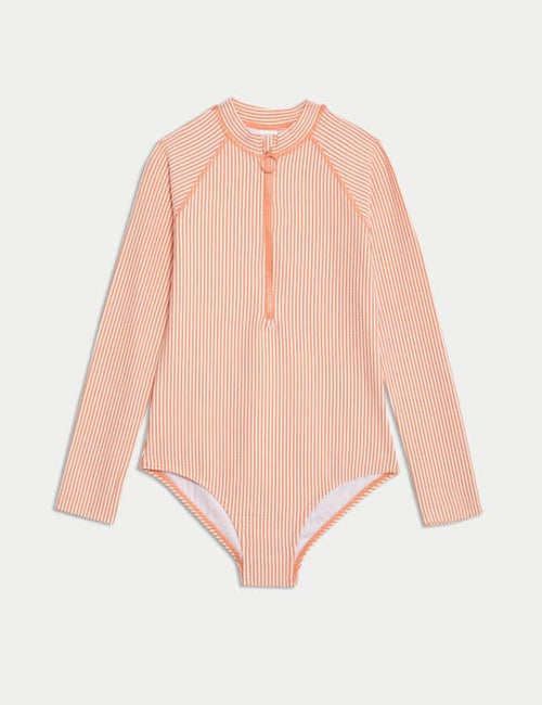 Striped Long Sleeve Swimsuit (6-16 Yrs)