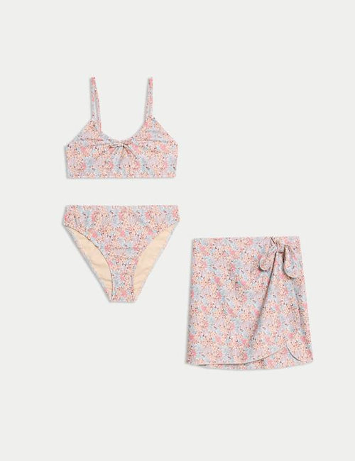 3pc Ditsy Floral Bikini Swim Set (6-16 Yrs)