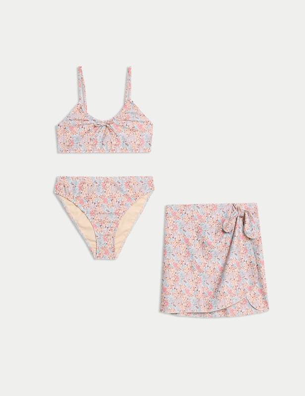 3pc Ditsy Floral Bikini Swim Set (6-16 Yrs)