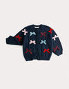 Bow Appliqué Cable Knit Cardigan (2-8 Yrs)
