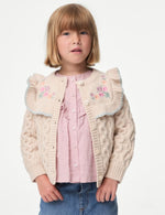 Flower Embroidered Cardigan (2-8 Yrs)