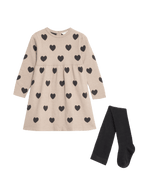 Knitted Heart Dress with Tights (2-8 Yrs)