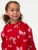 Cotton Rich Bow Print Dress (1-8 Yrs)