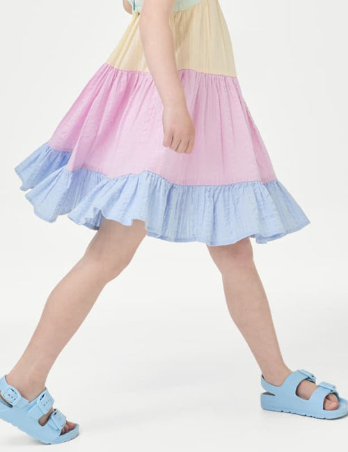 Pure Cotton Tiered Dress (2-8 Yrs)