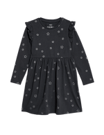 Pure Cotton Foil Star Frill Sleeve Dress (2-8 Yrs)