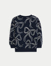 Cotton Rich Bow Print Sweatshirt (2-8 Yrs)