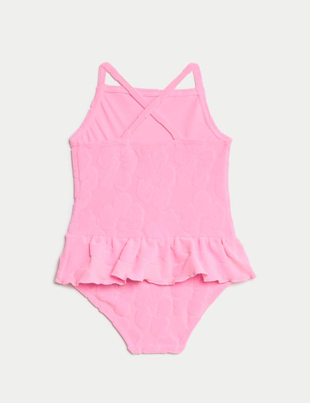 Floral Textured Frill Swimsuit (2-8 Yrs)