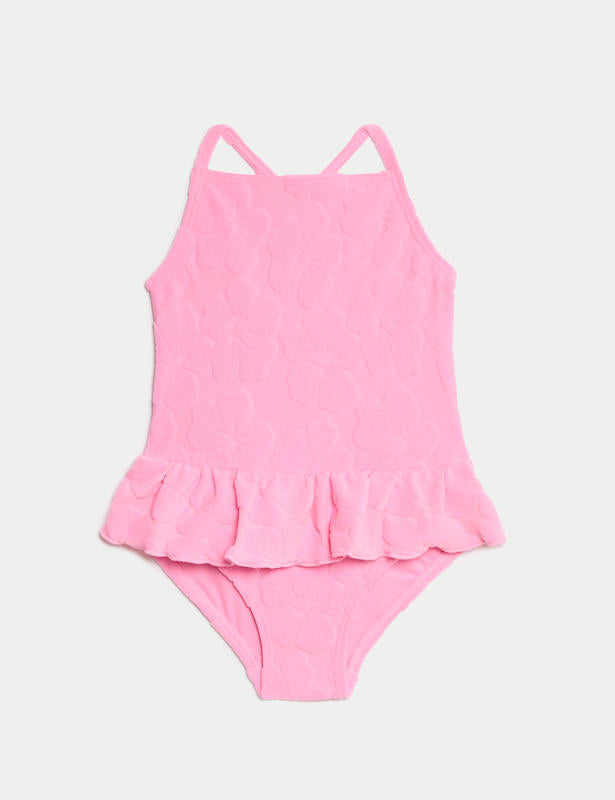 Floral Textured Frill Swimsuit (2-8 Yrs)