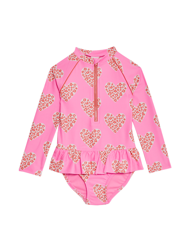 Heart Print Swimsuit (2-8 Yrs)