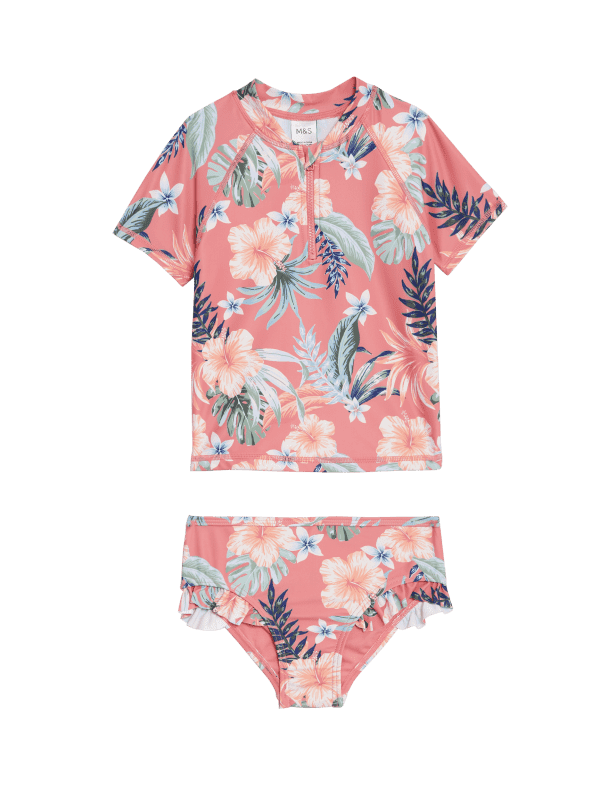 2pc Tropical Floral Rash Vest Set (2-8 Yrs)