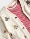 3pc Cotton Blend Christmas Cardigan Outfit (0-3 Yrs)