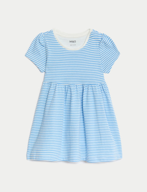 Pure Cotton Striped Dress (0-3 Yrs)