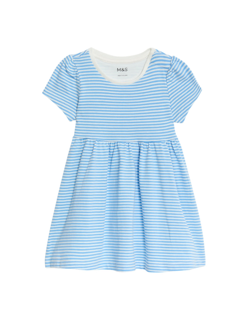 Pure Cotton Striped Dress (0-3 Yrs)