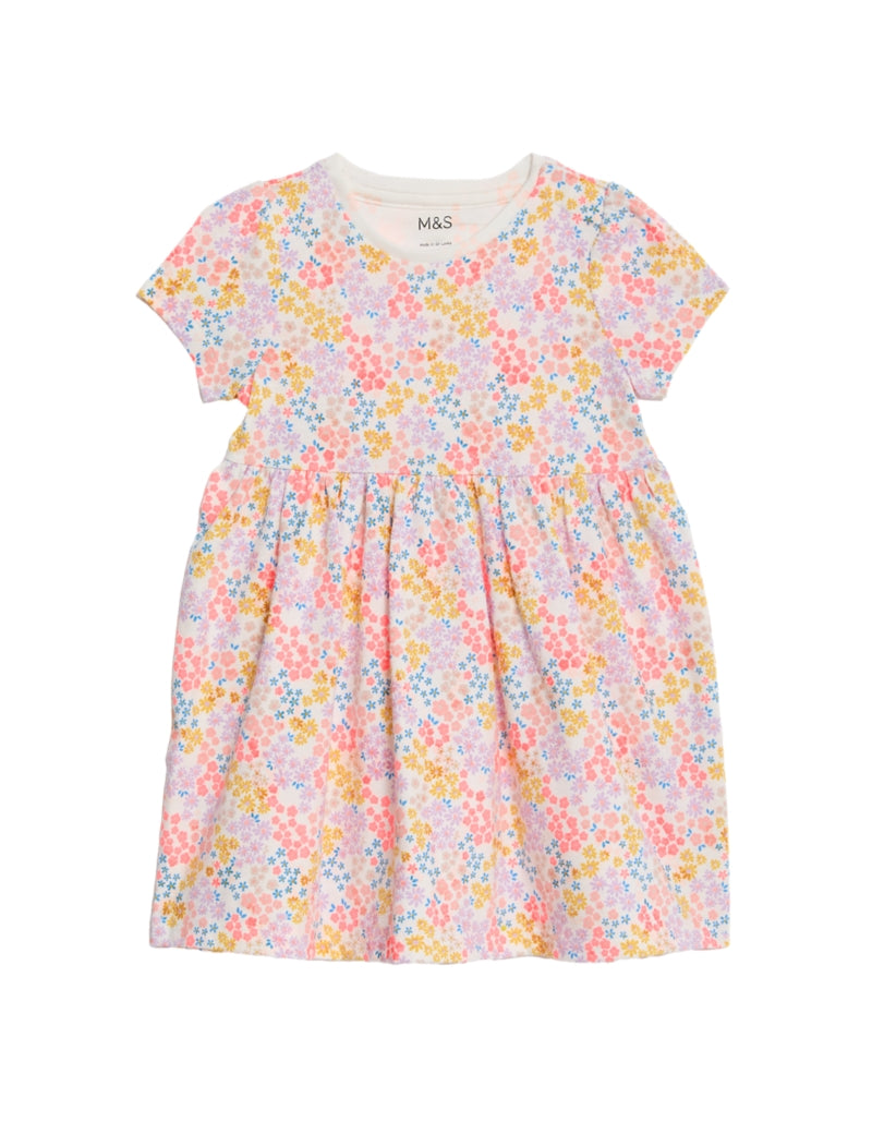 Pure Cotton Ditsy Floral Dress (0-3 Yrs)