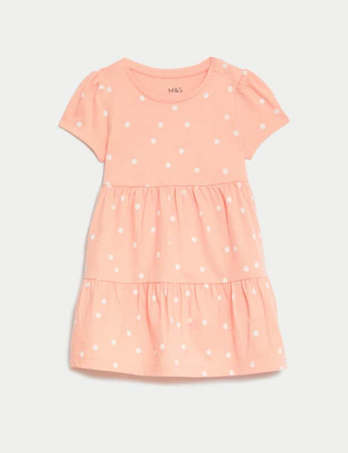 Pure Cotton Spot Dress (0-3 Yrs)