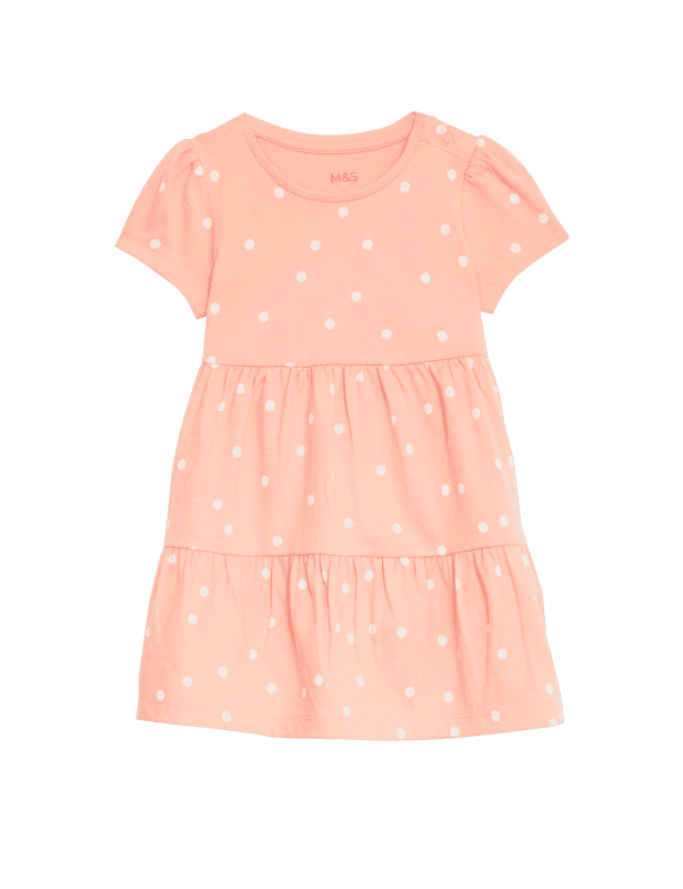 Pure Cotton Spot Dress (0-3 Yrs)