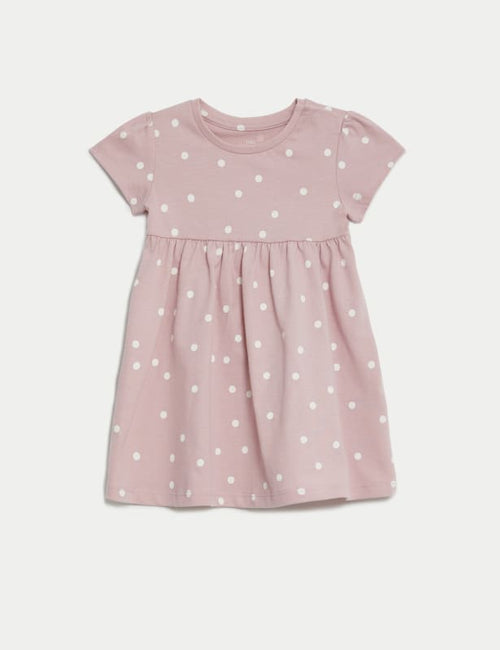 Pure Cotton Spot Dress (0-3 Yrs)