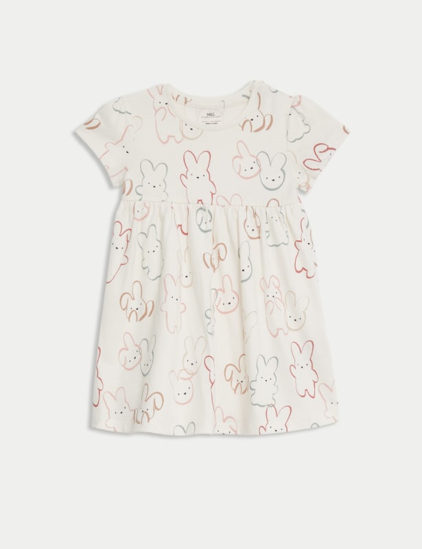 Pure Cotton Bunny Dress (0-3 Yrs)