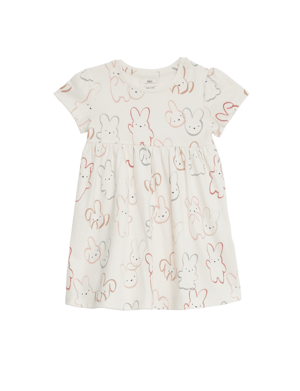 Pure Cotton Bunny Dress (0-3 Yrs)