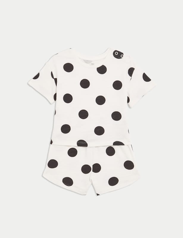 2pc Pure Cotton Spot Shorts & T-Shirt Set (0-3 Yrs)