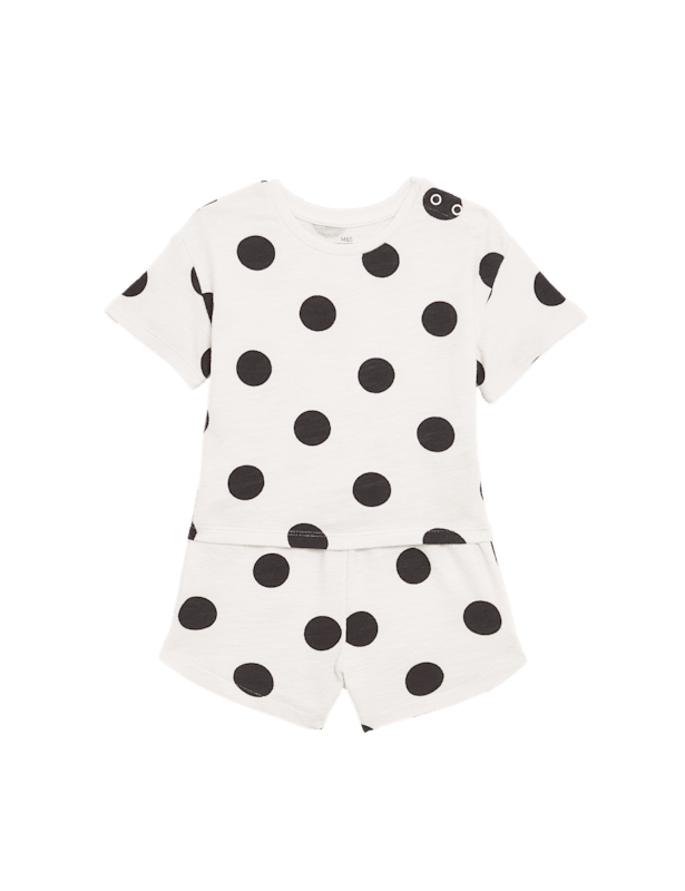 2pc Pure Cotton Spot Shorts & T-Shirt Set (0-3 Yrs)