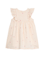 Pure Cotton Peach Gingham Dress (0 Mths-6 Yrs)