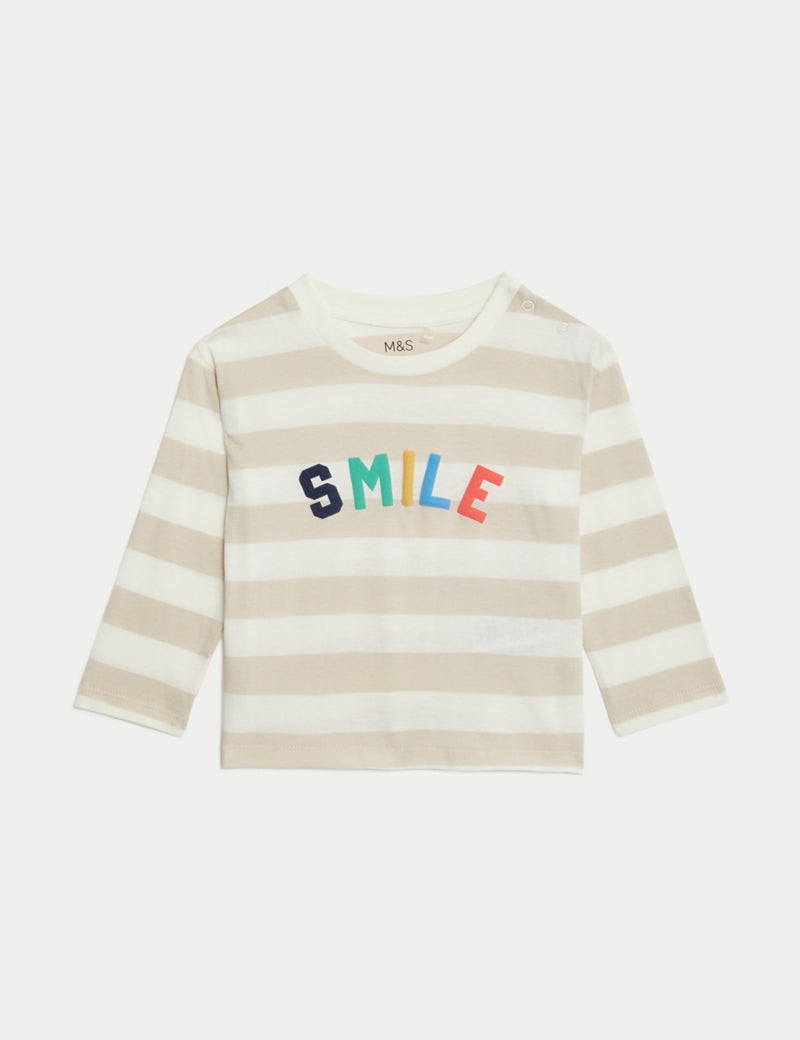 2pk Pure Cotton Striped Tops (0-3 Yrs)