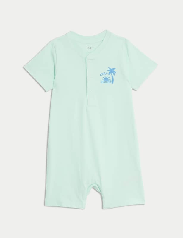 Pure Cotton Palm Tree Romper (0-3 Yrs)