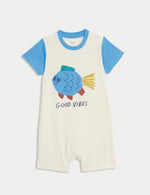 Pure Cotton Fish Graphic Romper (0-3 Yrs)