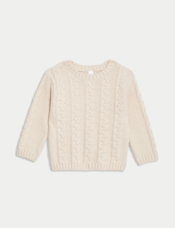 Cotton Rich Cable Knit Jumper (0-3 Yrs)