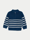 Knitted Striped Zip Jumper (0-3 Yrs)