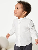 Linen Blend Grandad Shirt (0-3 Yrs)